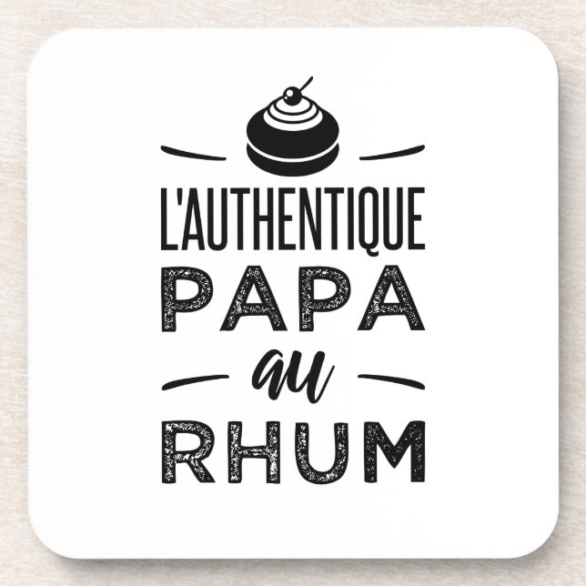 Der authentische Papa am Rum Getränkeuntersetzer (Vorderseite)