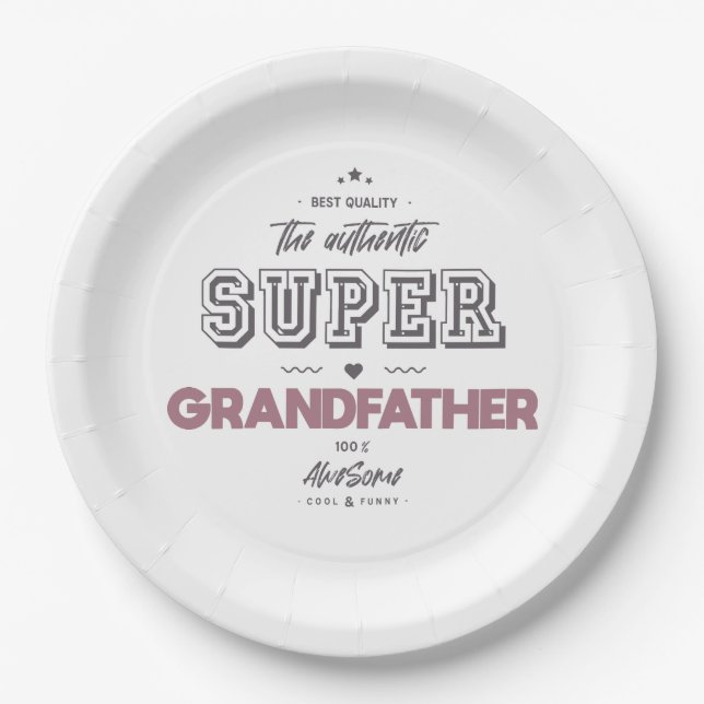 der authentische Supergroßvater Pappteller (Vorderseite)