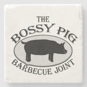 Der autoritäre Schweine-Barbecue-Schuppen Steinuntersetzer