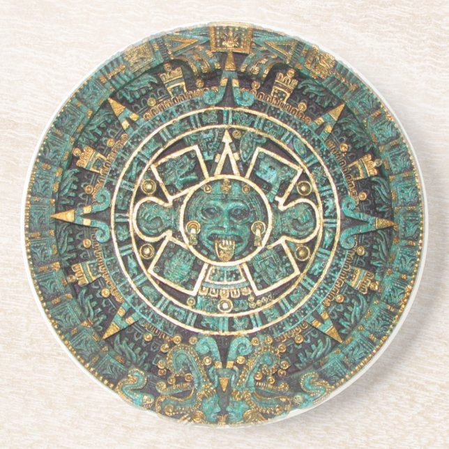 Der aztekische Kalender Getränkeuntersetzer (Vorne)