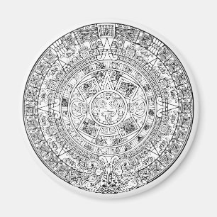 Der aztekischer Sun-Kalender-Kreissteinentwurf Magnet