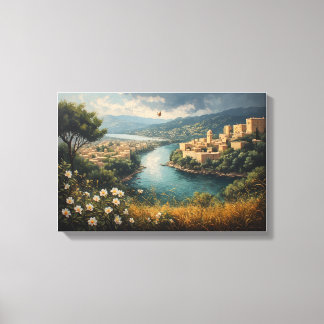 Der Azurfluss der antiken Zitadelle Leinwanddruck