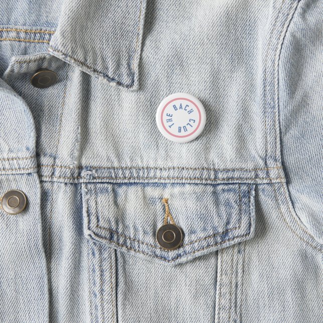 Der Bach Club Blue Wappen Rosa Bacelorette Button (Beispiel)