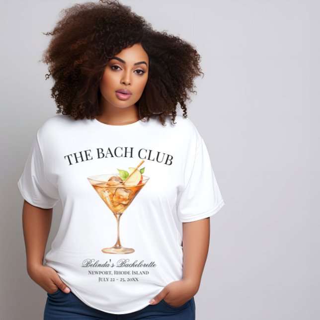 Der Bach Club Luxury Ästhetik Bachelorette T-Shirt (THE BACH CLUB Apple Martini  Relaxed Fit)