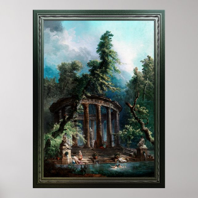 Der Badepool von Hubert Robert 2. Ausgabe Poster (Vorne)