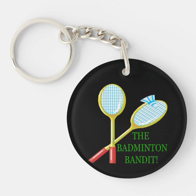 Der Badminton-Bandit Schlüsselanhänger (Vorderseite)