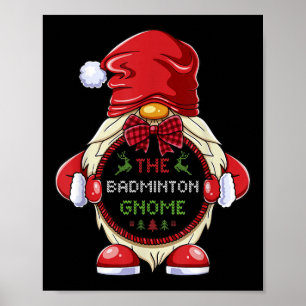 Der Badminton-Gnom-Passende-Familiengruppen-Weihna Poster