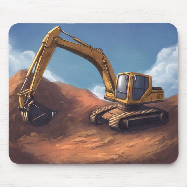 Der Bagger bei der täglichen Arbeit Mousepad (Vorne)