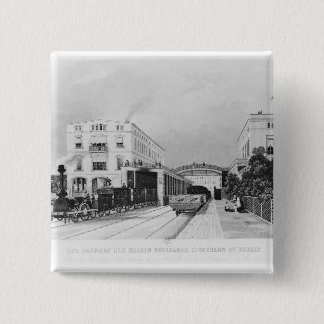 Der Bahnhof des Zugs Berlin-Potsdam Button (Vorderseite)