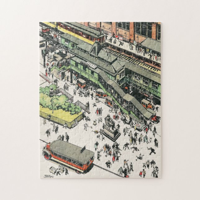 Der Bahnhof El am Greeley Square in den 20er Jahre (Vertikal)