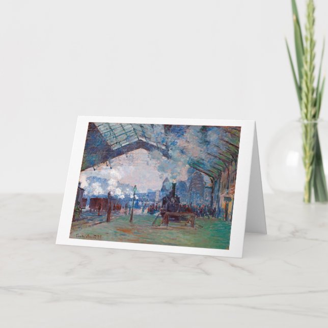 Der Bahnhof Saint-Lazare, Monet Karte (Vorderseite)