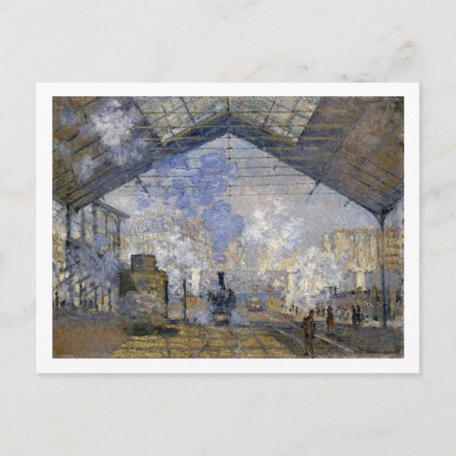 Der Bahnhof Saint-Lazare, Monet Postkarte (Vorderseite)