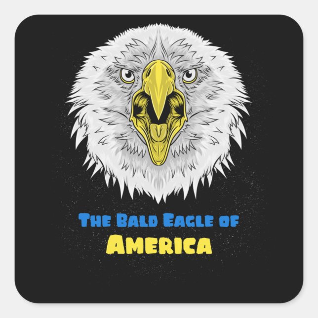 Der Bald-Adler der Amerikaner - US-Emblem Quadratischer Aufkleber (Vorderseite)
