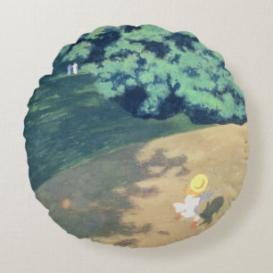 Der Ballon oder die Ecke eines Parks mit einem Rundes Kissen