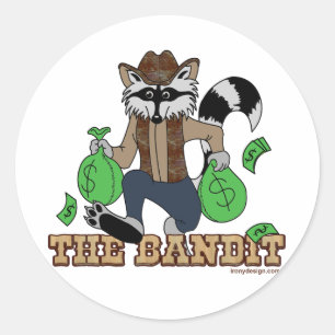 Der Bandit-Raccoon Runder Aufkleber
