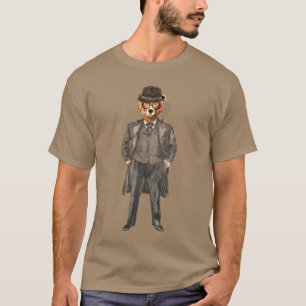 Der Bär ist ein lustiger Bär in einem Anzug T-Shirt