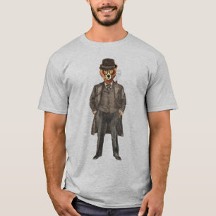 Der Bär ist ein lustiger Bär in einem Anzug T-Shirt