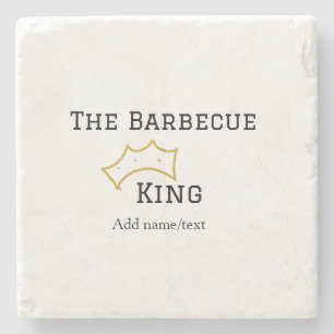 Der Barbecue-König Kronenname Text kocht am besten Steinuntersetzer