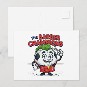 Der Barbier Champions Fußball-Frisur Postkarte