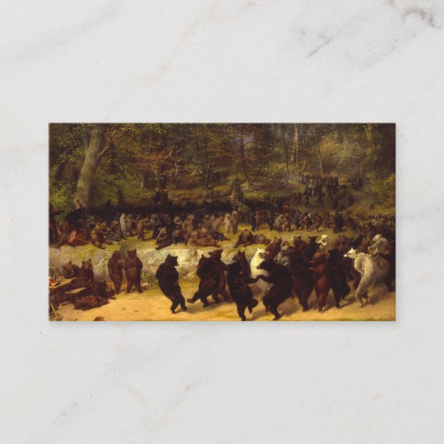 Der Bärentanz, 1870 von William Holbrook Beard Visitenkarte (Vorderseite)