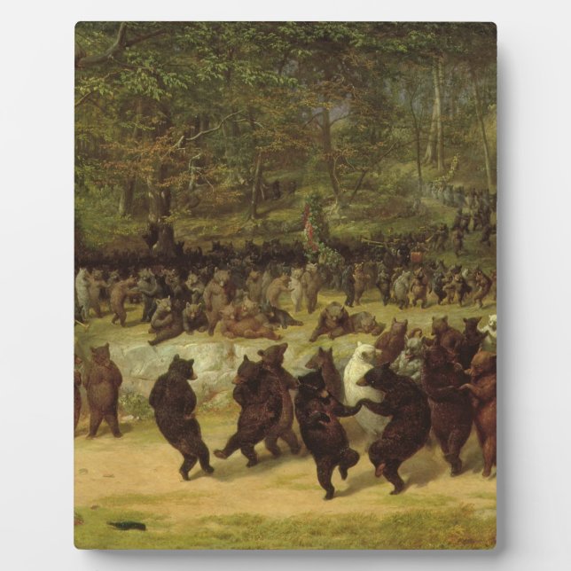 Der Bärentanz Gemälde - William Holbrook Beard Fotoplatte (Vorderseite)