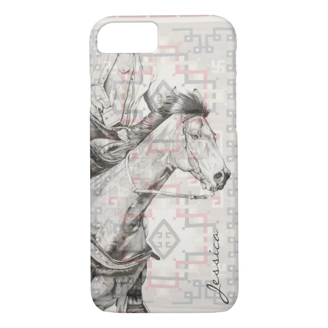 Der Barrel Racer (navajo-Muster) Case-Mate iPhone Hülle (Rückseite)