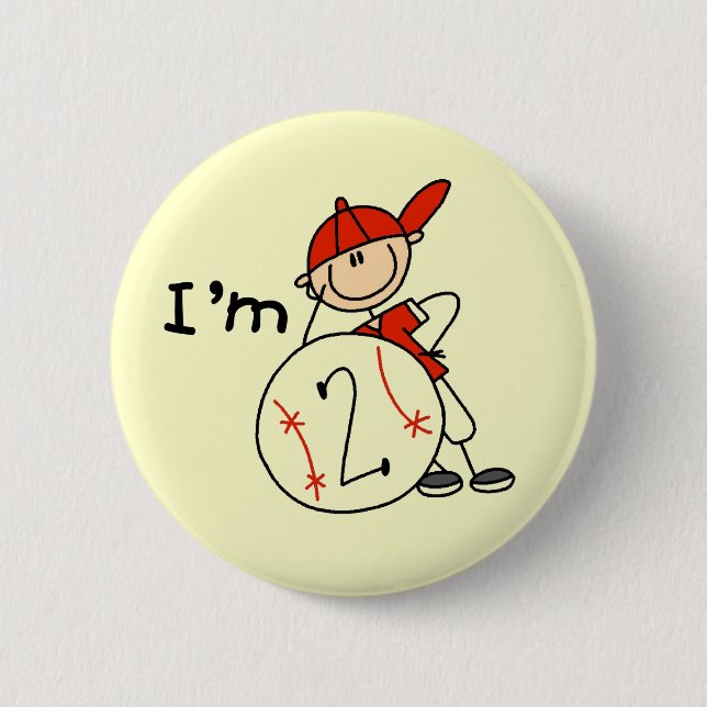 Der Baseball des Jungen bin ich 2 T-Shirts und Button (Vorderseite)