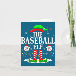 Der Baseball-Elf Lustige Weihnachten Srt Liebhaber Karte