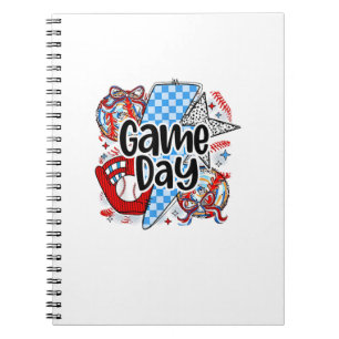 Der Baseball Game Day Retro Dies ist die Saison üb Notizblock