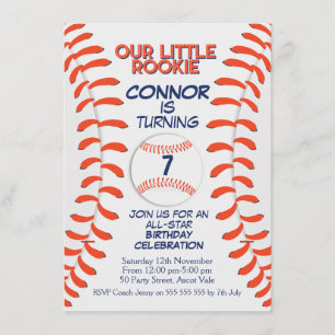 Der Baseball-Geburtstags-Party Einladung des