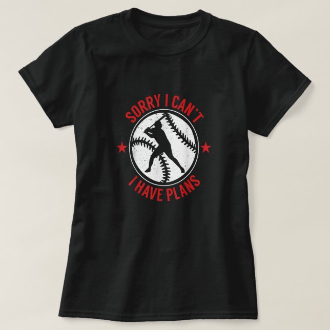 Der Baseballspieler macht mir beim Bas-Beobachten  T-Shirt (Design vorne)