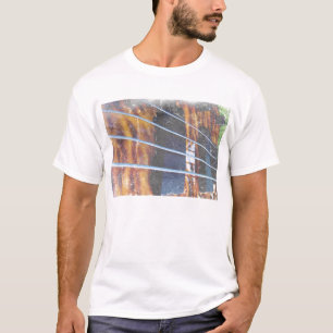 Der Bass-Brücke der Schnur vier naher hoher Grunge T-Shirt