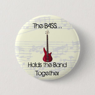 Der Baß hält das Band knöpfen zusammen Button