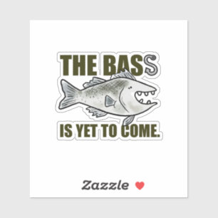 Der Bass steht noch auf dem Weg zum Fischfang mit Aufkleber