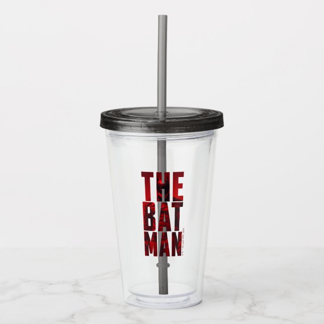 Der Batman Typografy Cutout Acryltrinkbecher (Vorderseite)