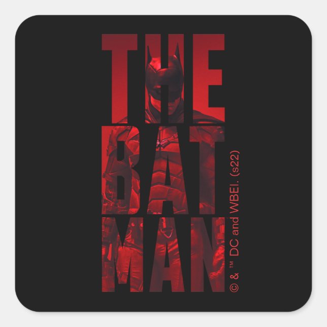 Der Batman Typografy Cutout Quadratischer Aufkleber (Vorderseite)