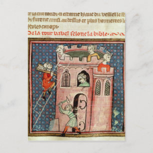 Der Bau des Turms von Babel Postkarte