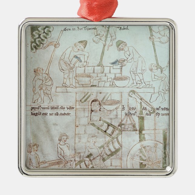 Der Bau des Turms von Babel Silbernes Ornament (Vorne)