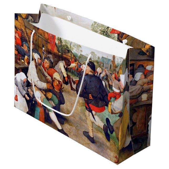 Der Bauerntanz, Pieter Bruegel große Geschenktasch Große Geschenktüte (Vorderseite Schrägansicht)