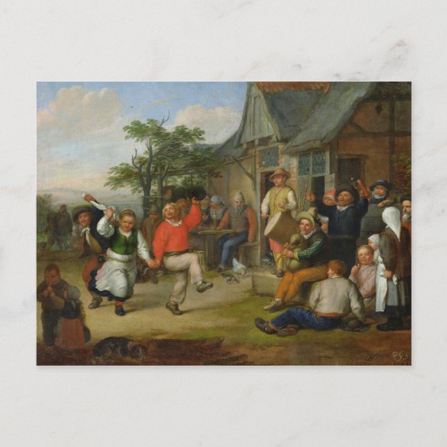 Der Bauerntanz von 1678 Postkarte (Vorderseite)