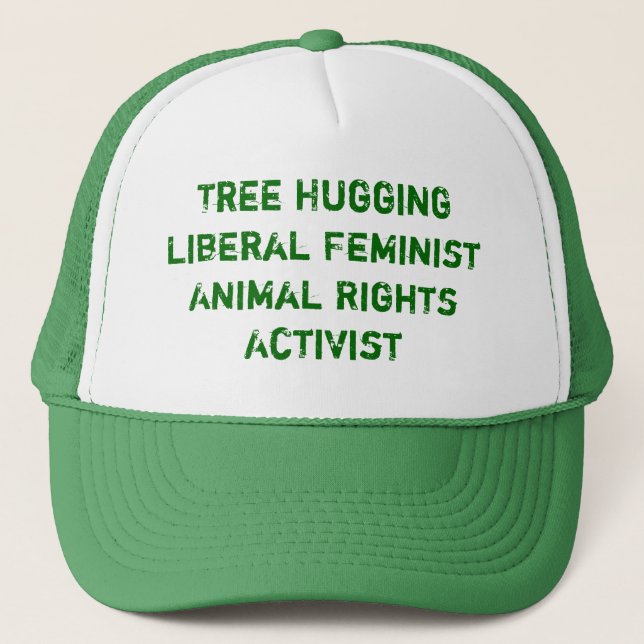 Der Baum, der liberale feministische Tierrechte Truckerkappe (Vorderseite)
