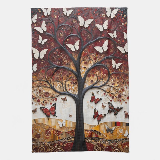 Der Baum der Metamorphose Geschirrtuch (Vertikal)