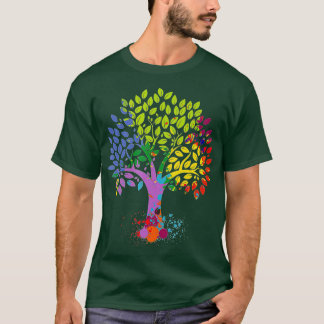 Der Baum des Lebens Bunter Baum Farbwechsel T-Shirt