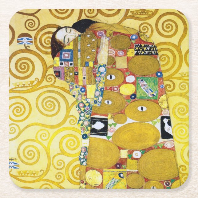 Der Baum des Lebens (Detail), Klimt Rechteckiger Pappuntersetzer (Vorderseite)