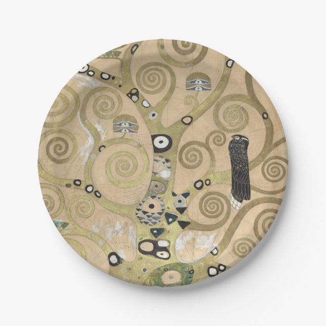 Der Baum des Lebens, Gustav Klimt Ölmalerei  Pappteller (Vorderseite)