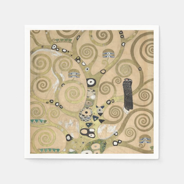 Der Baum des Lebens, Gustav Klimt Ölmalerei  Serviette (Vorderseite)
