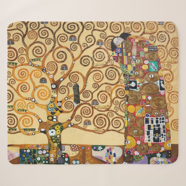 Der Baum des Lebens | Gustav Klimt | Sherpadecke (Vorderseite (Horizontal))