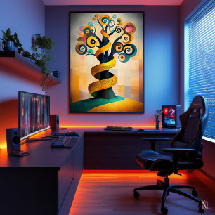 Der Baum des Lebens - Kubistische Minimalistische  Poster