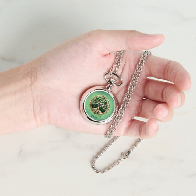 Der Baum des Lebens mit keltischen Knoten. Armbanduhr (Hand)