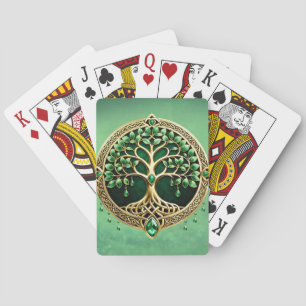 Der Baum des Lebens mit keltischen Knoten. Spielkarten
